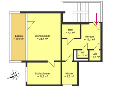 2-Zimmer-Wohnung mieten in Wien – 59 m², € 970 – Bild 6 von 6