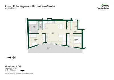 3-Zimmer-Wohnung mieten in Graz – 78,1 m², € 1.340 – Bild 5 von 5