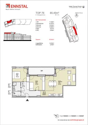 3-Zimmer-Wohnung mieten in Graz – 97,75 m², € 1.343 – Bild 4 von 4