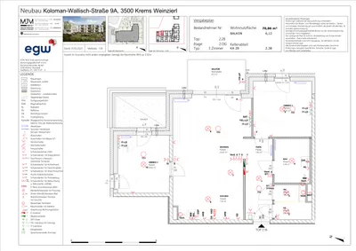 3-Zimmer-Wohnung mieten in Krems an der Donau – 70,86 m², € 948 – Bild 3 von 3