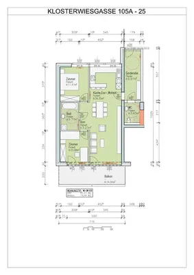 3-Zimmer-Wohnung mieten in Graz – 81,41 m², € 1.326 – Bild 2 von 5