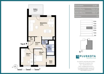 3-Zimmer-Wohnung mieten in Wien – 72,54 m², € 1.850 – Bild 15 von 15