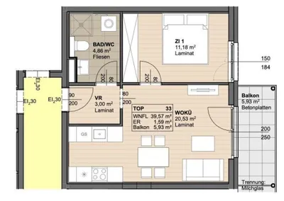 2-Zimmer-Wohnung kaufen in Korneuburg – 39,57 m², € 279.000 – Bild 17 von 17