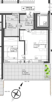 2-Zimmer-Wohnung mieten in Graz – 36,55 m², € 851 – Bild 6 von 12