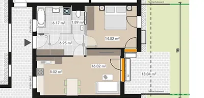 2-Zimmer-Wohnung mieten in Graz – 54 m², € 900 – Bild 3 von 4