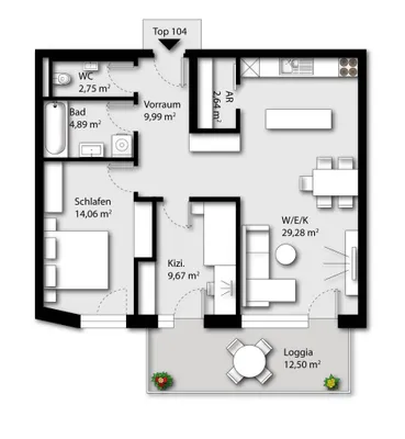 3-Zimmer-Wohnung kaufen in Wels-Land – 73,28 m², € 348.000 – Bild 9 von 9