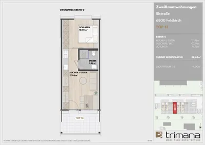 2-Zimmer-Wohnung kaufen in Feldkirch – 33 m², € 279.000 – Bild 8 von 8