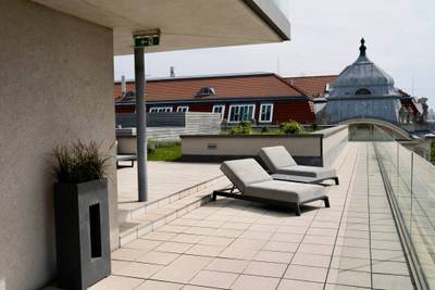 Möblierte DG-Wohnung mit 186 m² Dachterrasse & Schönbrunn-Blick