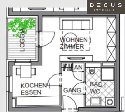 1-Zimmer-Wohnung mieten in Graz – 39 m², € 589 – Bild 2 von 2
