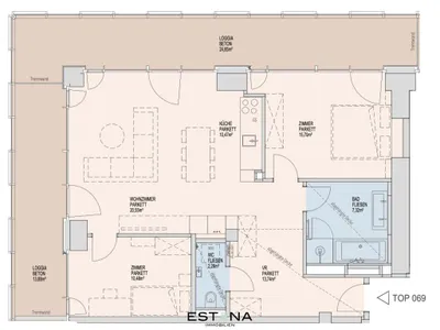 3-Zimmer-Wohnung mieten in Wien – 80,5 m², € 2.500 – Bild 20 von 20