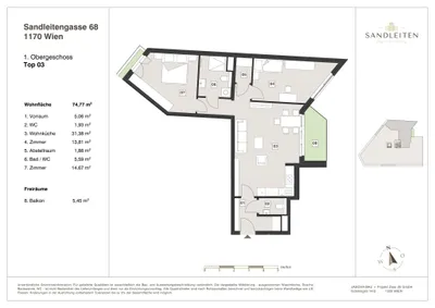 3-Zimmer-Wohnung kaufen in Wien – 74,77 m², € 559.000 – Bild 16 von 16