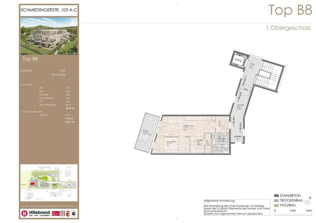 1,5-Zimmer-Wohnung mit sonnigem Balkon / Top B08 - Ansicht 2