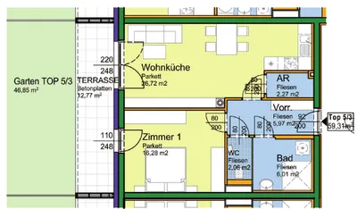 2-Zimmer-Wohnung mieten in Scheibbs – 59,31 m², € 630 – Bild 2 von 12