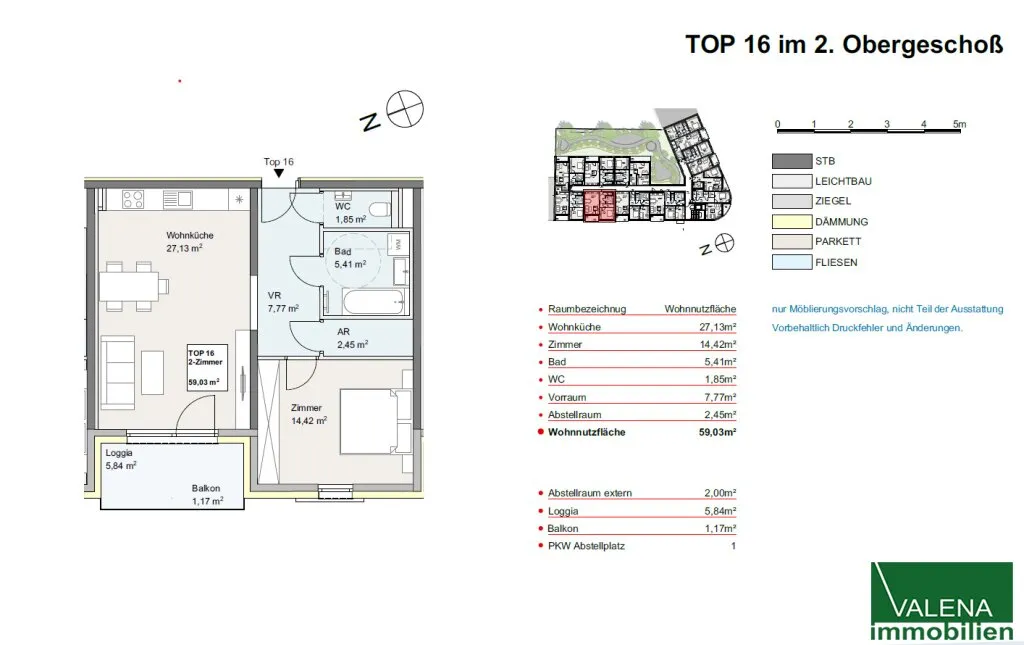 Traumwohnung in Gänserndorf, 59m², Schlafzimmer, Wohnküche, Loggia, inkl. Garagenplatz, 940,58 EUR/Monat.. – pohled 3