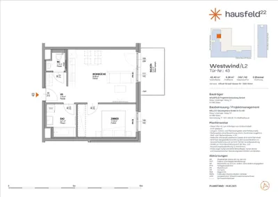 2-Zimmer-Wohnung mieten in Wien – 42,57 m², € 880