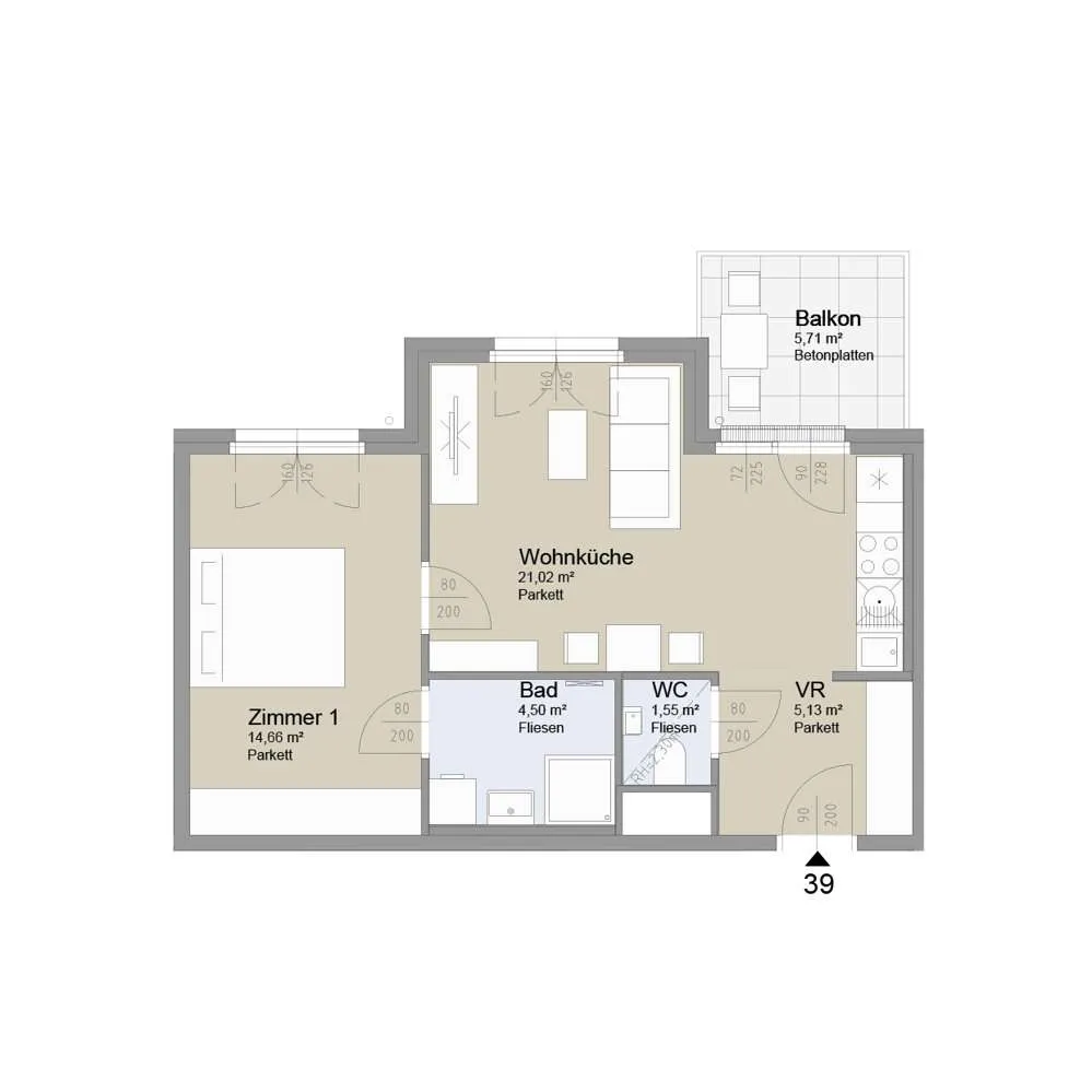 SOLEY - Endlich was Eigenes - 2-Zimmer Wohnung - Ansicht 2