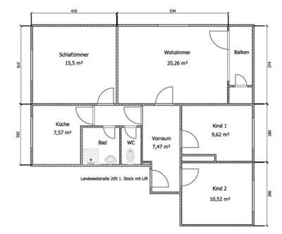 4-Zimmer-Wohnung mieten in Linz – 79,74 m², € 1.050 – Bild 7 von 7