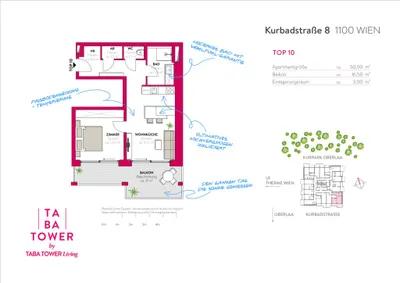2-Zimmer-Wohnung mieten in Wien – 50 m², € 1.270 – Bild 19 von 19