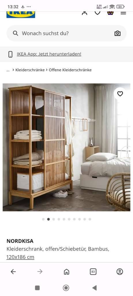 Ikea Nordiska Bambus Kleiderschrank,  190,- (1060 Wien) - willhaben