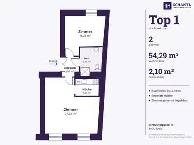 2-Zimmer-Wohnung kaufen in Graz – 54,29 m², € 215.000 – Bild 16 von 20