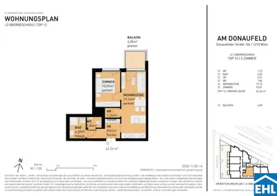 2-Zimmer-Wohnung kaufen in Wien – 42,31 m², € 284.500 – Bild 5 von 5