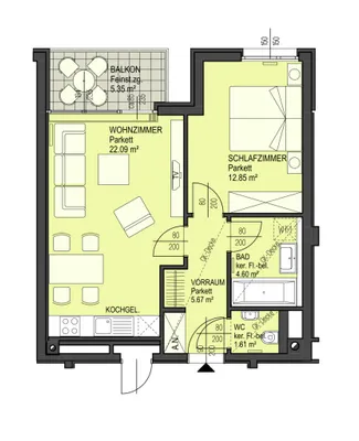 2-Zimmer-Wohnung mieten in Wien – 46,82 m², € 979 – Bild 16 von 16