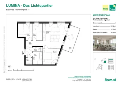 4-Zimmer-Wohnung kaufen in Graz – 93,72 m², € 452.000 – Bild 2 von 11