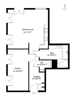 2-Zimmer-Wohnung mieten in Wien – 67 m², € 1.550 – Bild 11 von 11