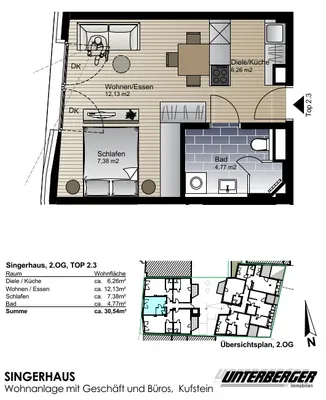 1-Zimmer-Wohnung mieten in Kufstein – 30,54 m², € 791 – Bild 2 von 9