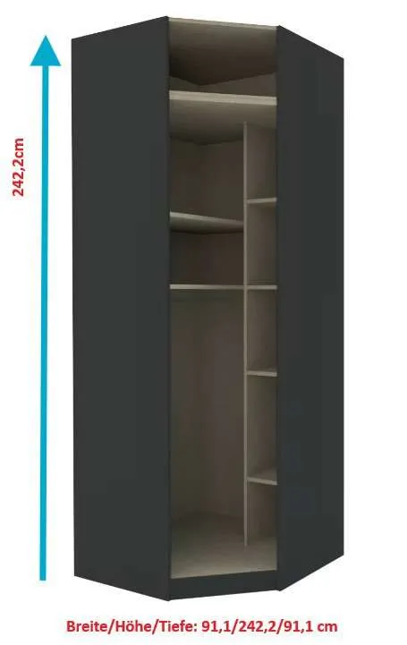 XXXLutz UNIT Eckschrank-Kombination - 242 cm hoch - Top Zustand- Anthrazit, € 400,- (3261 Steinakirchen am Forst)