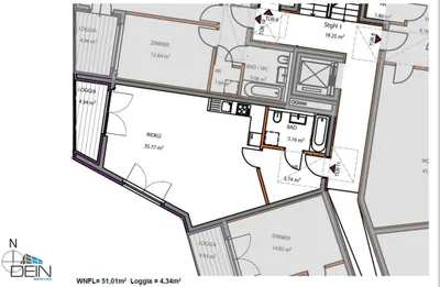 1-Zimmer-Wohnung mieten in Wien – 51,01 m², € 950 – Bild 8 von 8