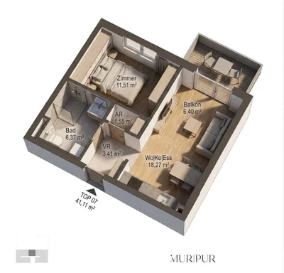 2-Zimmer-Wohnung kaufen in Graz – 41,11 m², € 235.126 – Bild 1 von 3