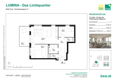 3-Zimmer-Wohnung kaufen in Graz – 81,92 m², € 366.000 – Bild 2 von 11