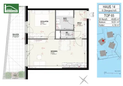2-Zimmer-Wohnung mieten in Graz – 49,93 m², € 862 – Bild 17 von 17