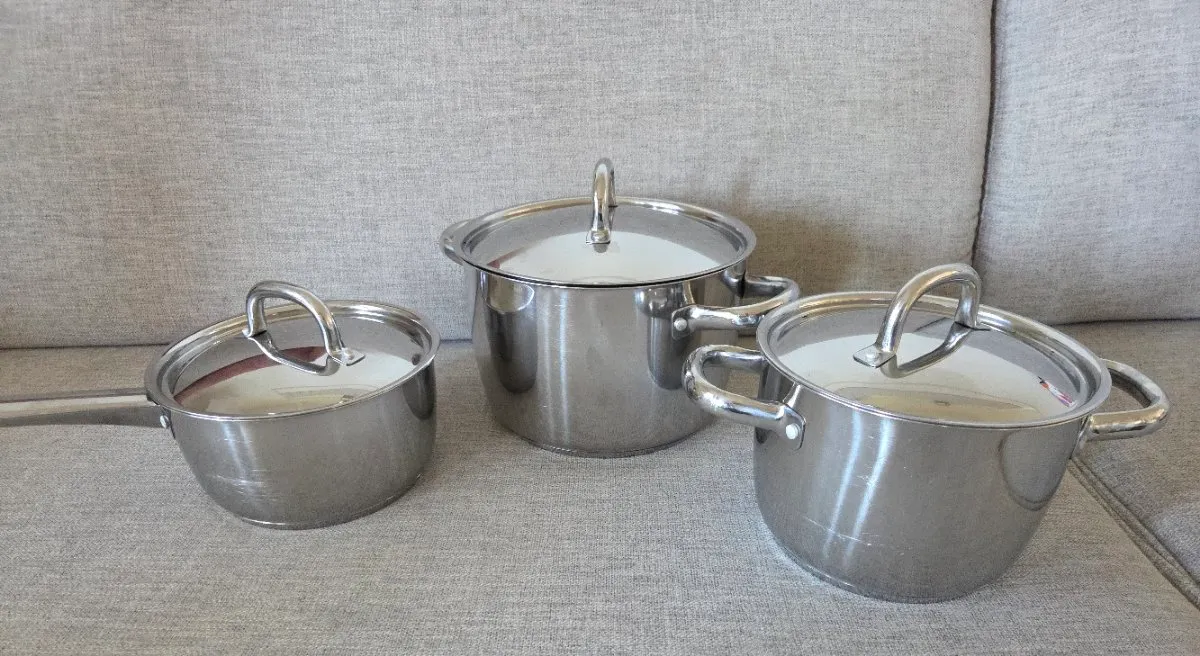 IKEA 365+ Topf-Set Hochwertiges Edelstahl Induktion Kochgeschirr Kochtopfset 3 Teilig mit Deckel 6 Teilig guter gebrauchter Zustand siehe Fotos, € 20,- (8410 Wildon)