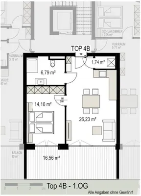 2-Zimmer-Wohnung mieten in Kufstein – 49 m², € 1.096 – Bild 13 von 14