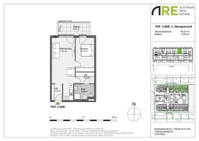 2-Zimmer-Wohnung mieten in Mödling – 56,22 m², € 1.064 – Bild 9 von 9