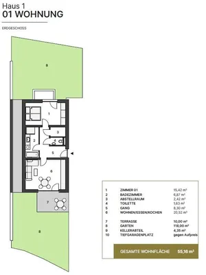 2-Zimmer-Wohnung kaufen in Graz-Umgebung – 55,16 m², € 350.000 – Bild 6 von 6