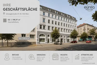 Gewerbeimmobilie mieten in Wien – 204 m², € 2.855