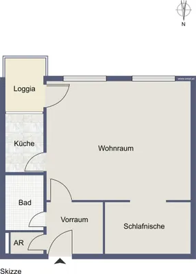 1-Zimmer-Wohnung kaufen in Salzburg Stadt – 42,66 m², € 205.000 – Bild 5 von 5