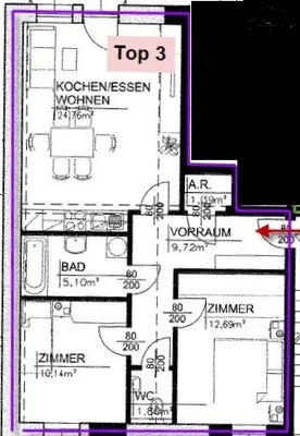 3-Zimmer-Wohnung mieten in Weiz – 62,86 m², € 695 – Bild 3 von 17