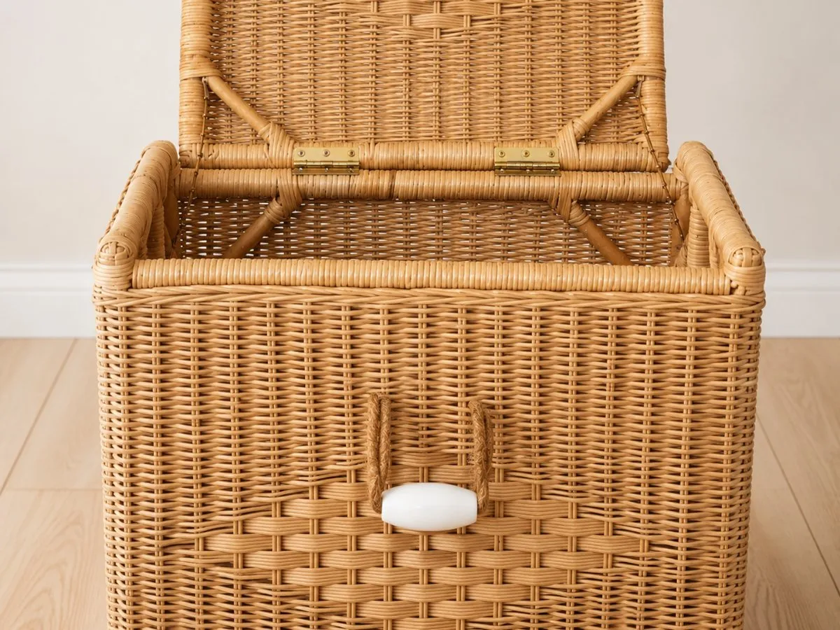 2x IKEA Korb mit Deckel, Rattanoptik, 55 x 42 x 55 cm, sehr guter Zustand, € 19,- (3012 Wolfsgraben)