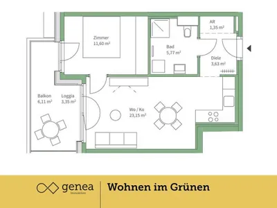 2-Zimmer-Wohnung kaufen in Graz – 45,5 m², € 245.000 – Bild 2 von 17