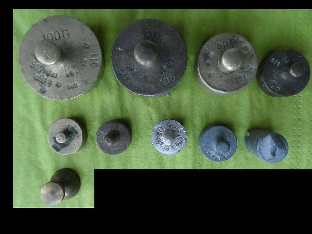 Gewichte. apothekergewichte konvolut. waagengewichte 10stk..