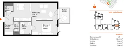 2-Zimmer-Wohnung mieten in Wien – 53 m², € 890 – Bild 15 von 17