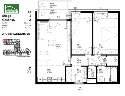 3-Zimmer-Wohnung mieten in Wien – 69,99 m², € 1.249 – Bild 18 von 18