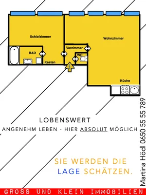 Mein Wunsch - gediegen wohnen - hier möglich !!! Charmante 2-Zimmer- U4 - Unter St. Veit - Wienfluß