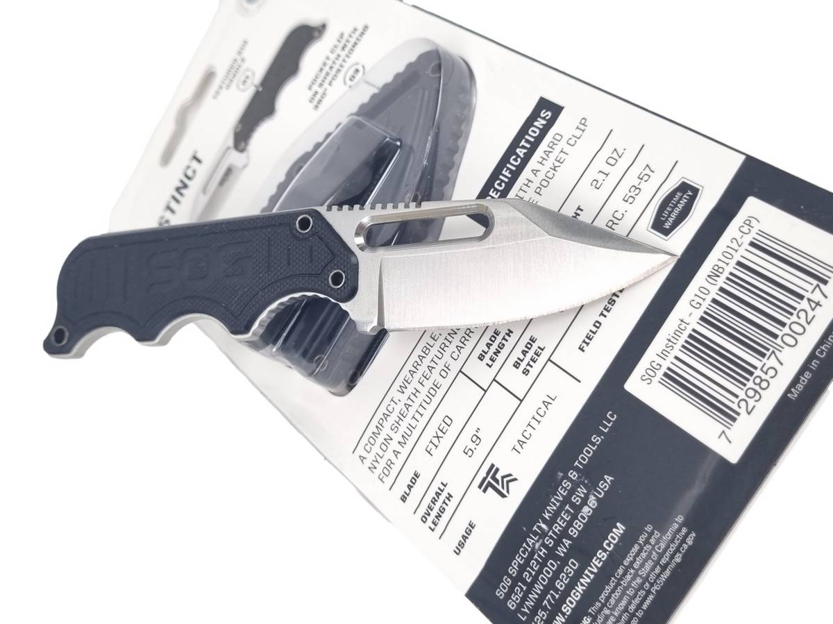 SOG Instinct, das ist ein Stiefel-Messer, Neck Knife, Gürtelmesser, Camping Messer, Outdoor-Messer und taktisches Werkzeug + 360° Holster