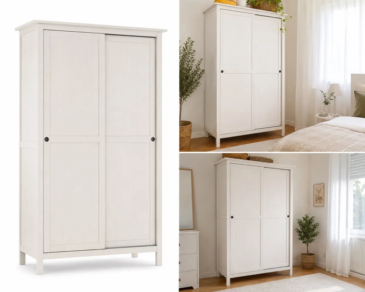 IKEA HEMNES Kleiderschrank weiß mit Schiebetüren, € 100,- (5020 Salzburg)