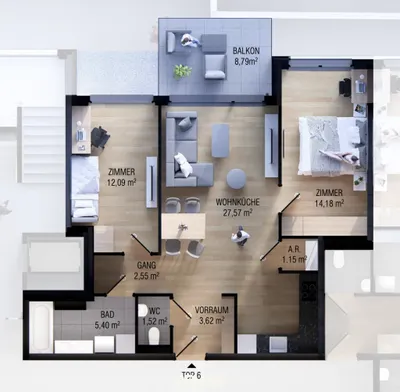 3-Zimmer-Wohnung kaufen in Wien – 68,56 m², € 409.000 – Bild 7 von 7